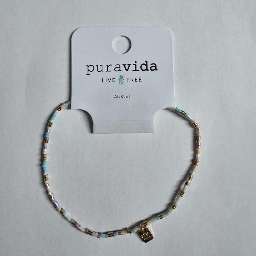 Pura Vida Multicolor Beaded Anklet